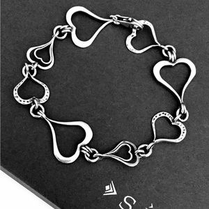 .925 Silver Love Heart Bracelet